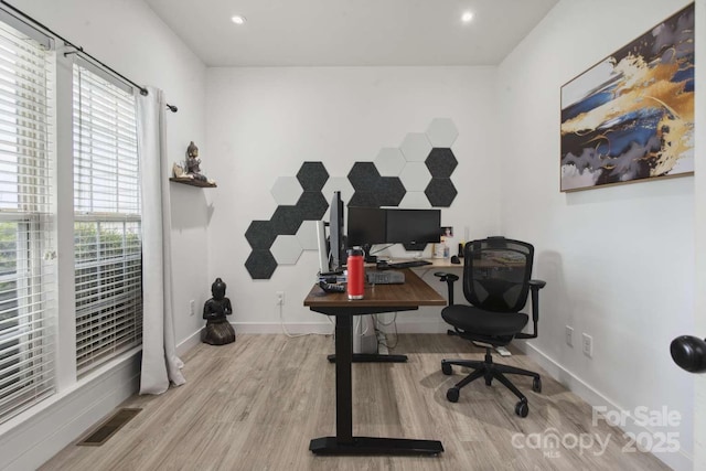 9954 Mitchell Glen Dr, Charlotte, NC 28277 - office with wood finished floors and recessed lighting