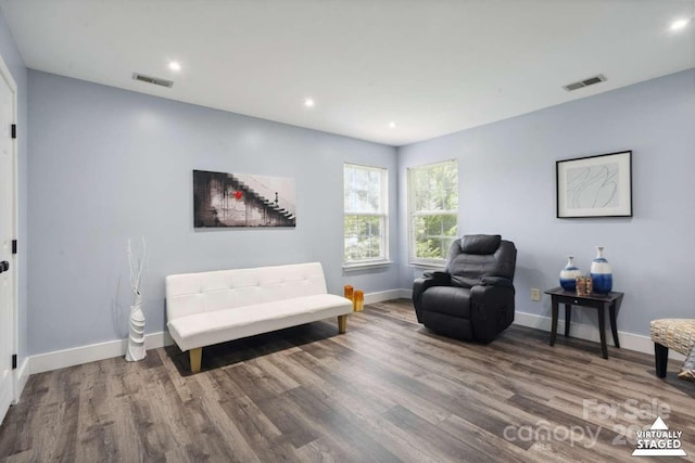 9954 Mitchell Glen Dr, Charlotte, NC 28277 - sitting room with wood finished floors and recessed lighting
