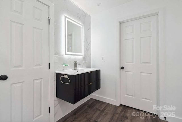 9954 Mitchell Glen Dr, Charlotte, NC 28277 - bathroom featuring vanity and wood finished floors