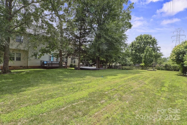 9954 Mitchell Glen Dr, Charlotte, NC 28277 - view of yard with a wooden deck