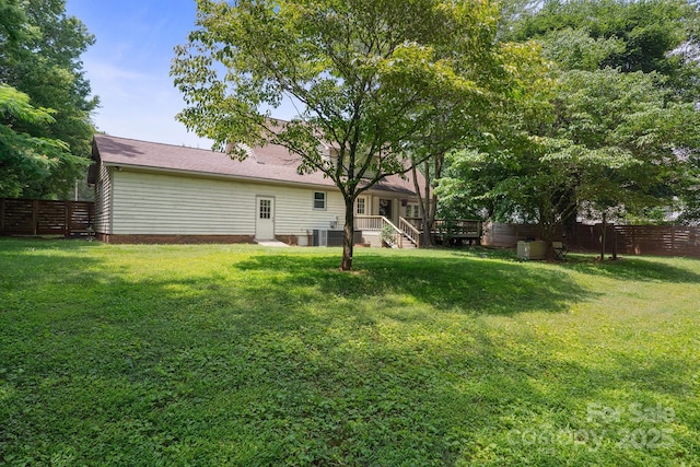 10206 Washam Potts Rd, Cornelius, NC 28031 - fenced backyard featuring a wooden deck