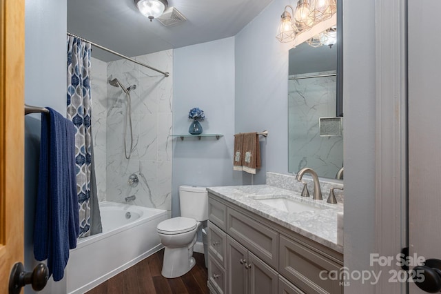 1018 SW Dr SW Unit 18, Davidson, NC 28036 - bathroom with wood finished floors, vanity, and shower / bath combination with curtain