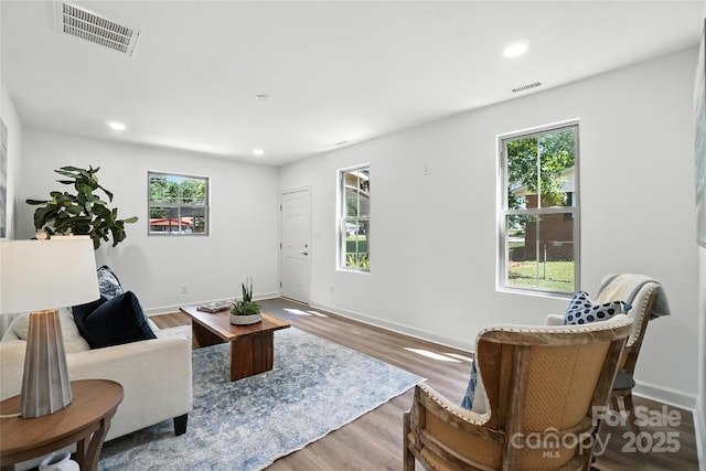 2705 Lowell Bethesda Rd, Gastonia, NC 28056 - living area featuring plenty of natural light, wood finished floors, and recessed lighting