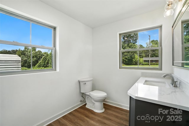 2705 Lowell Bethesda Rd, Gastonia, NC 28056 - bathroom with vanity, plenty of natural light, and wood finished floors
