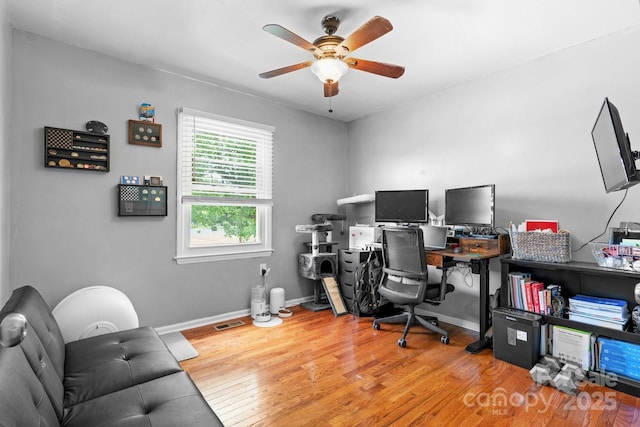3651 16th St NE, Hickory, NC 28601 - office space with a ceiling fan and wood finished floors