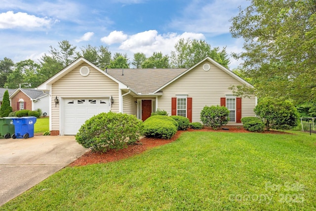 385 Glensprings Dr Unit 269, Fletcher, NC 28732 - ranch-style home with driveway, an attached garage, a front lawn, and a shingled roof