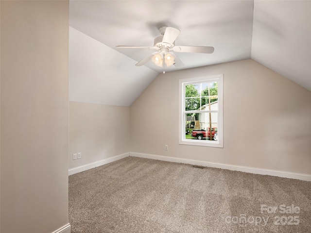 78 W Chapel Rd, Asheville, NC 28803 - bonus room with vaulted ceiling, ceiling fan, and carpet