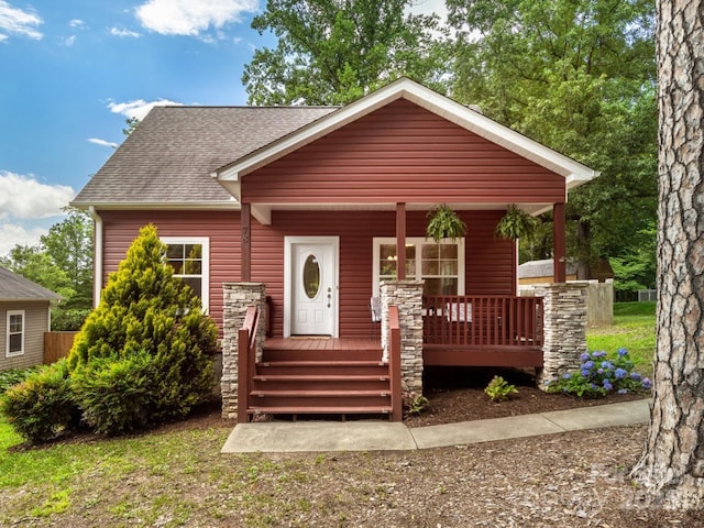 78 W Chapel Rd, Asheville, NC 28803 - bungalow-style house featuring covered porch and a shingled roof