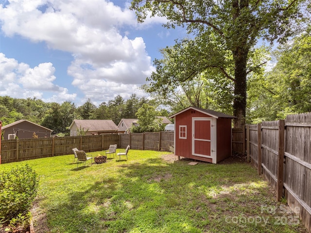 78 W Chapel Rd, Asheville, NC 28803 - fenced backyard featuring a fire pit and a shed