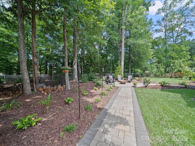 1808 Mill Chase Ln, Waxhaw, NC 28173 - view of yard with a patio area and an outdoor fire pit