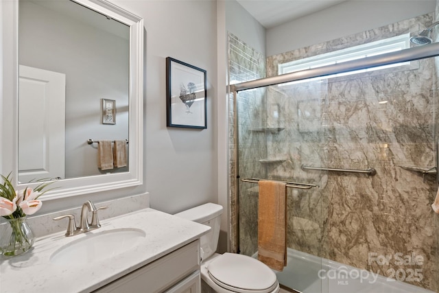 17733 Burnt Hickory Dr, Charlotte, NC 28278 - full bath featuring a shower with shower door and vanity