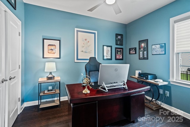 17733 Burnt Hickory Dr, Charlotte, NC 28278 - office space with a ceiling fan and wood finished floors