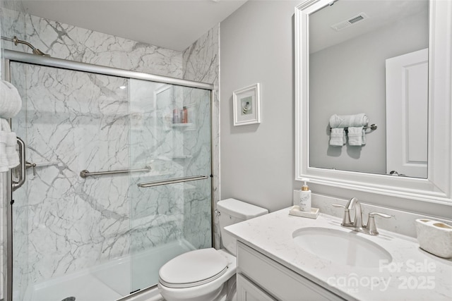17733 Burnt Hickory Dr, Charlotte, NC 28278 - bathroom with a marble finish shower and vanity