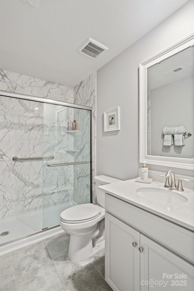 17733 Burnt Hickory Dr, Charlotte, NC 28278 - bathroom with vanity and a marble finish shower