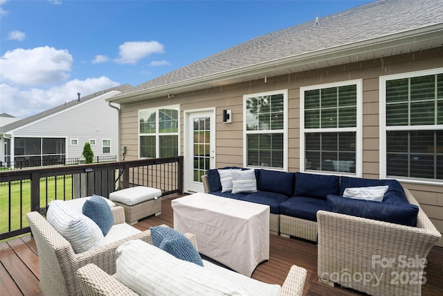 17733 Burnt Hickory Dr, Charlotte, NC 28278 - wooden terrace with an outdoor hangout area