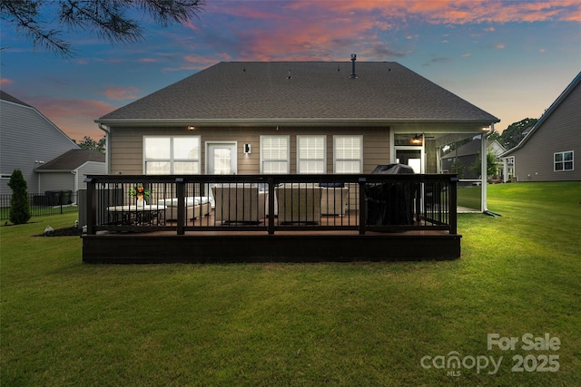 17733 Burnt Hickory Dr, Charlotte, NC 28278 - back of house with a yard and a wooden deck
