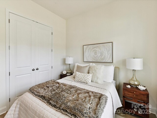 1120 Idyllic Ln, Waxhaw, NC 28173 - bedroom with baseboards and a closet
