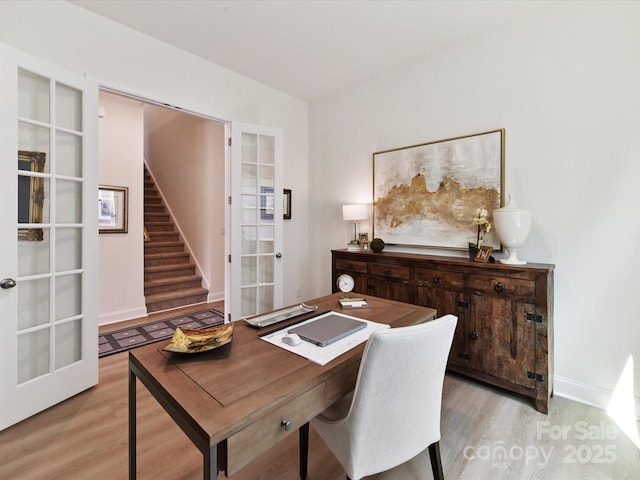 1120 Idyllic Ln, Waxhaw, NC 28173 - office space featuring french doors and light wood-style flooring