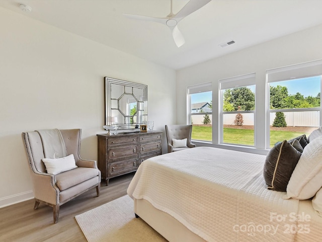 1120 Idyllic Ln, Waxhaw, NC 28173 - bedroom featuring multiple windows, wood finished floors, and ceiling fan
