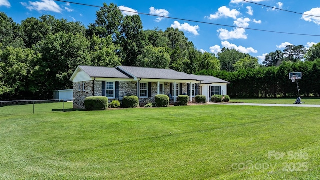 50 Isenhour Park Rd, Taylorsville, NC 28681 - ranch-style house featuring stone siding
