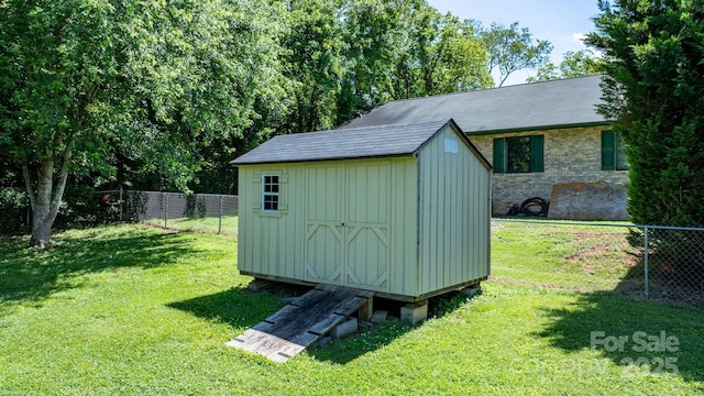 50 Isenhour Park Rd, Taylorsville, NC 28681 - view of shed with a fenced backyard