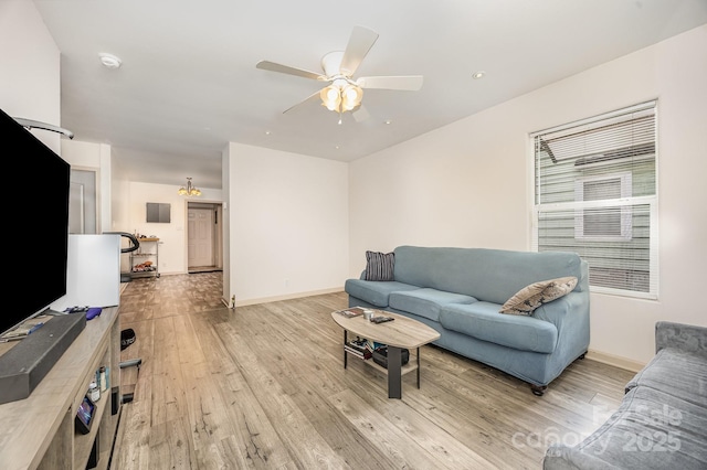 1019 Richard St, Salisbury, NC 28144 - living area with light wood-style flooring and a ceiling fan