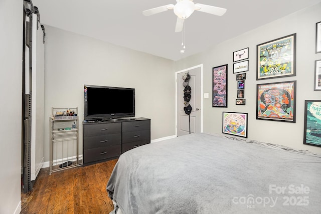 1019 Richard St, Salisbury, NC 28144 - bedroom with dark wood finished floors and a ceiling fan