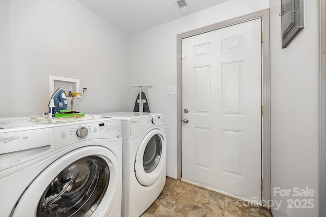 1019 Richard St, Salisbury, NC 28144 - laundry area featuring separate washer and dryer and stone finish floors