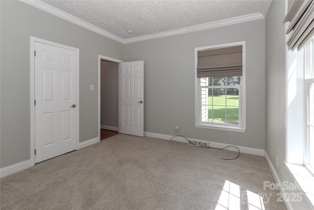 5890 Alley Rd, Catawba, NC 28609 - carpeted spare room with a textured ceiling and crown molding