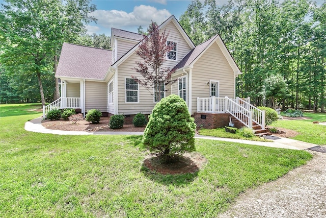 5890 Alley Rd, Catawba, NC 28609 - view of front of home with a front yard, roof with shingles, and crawl space
