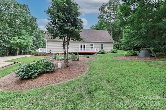 5890 Alley Rd, Catawba, NC 28609 - rear view of house with a deck, a yard, and a shingled roof