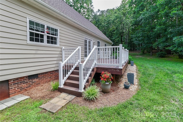 5890 Alley Rd, Catawba, NC 28609 - wooden terrace with a yard and stairs