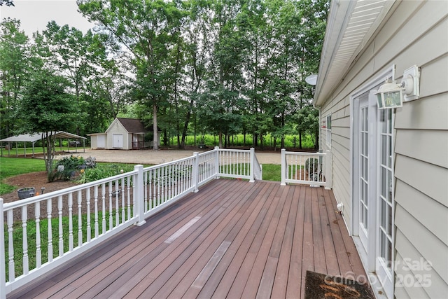 5890 Alley Rd, Catawba, NC 28609 - deck featuring view of wooded area