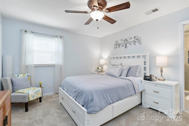 1219 Flowe Dr, Matthews, NC 28104 - bedroom with light carpet and a ceiling fan