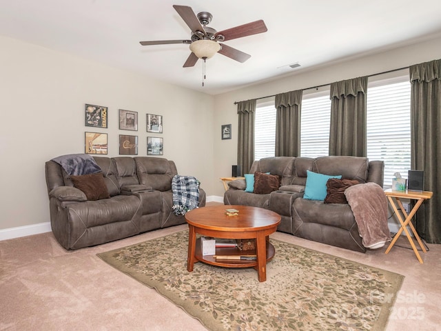 1109 Saratoga Blvd, Indian Trail, NC 28079 - living area featuring carpet flooring and ceiling fan