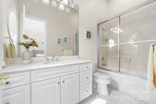 3394 Governors Island Dr, Denver, NC 28037 - bathroom featuring tile patterned flooring, vanity, and enclosed tub / shower combo