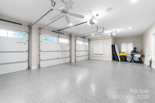 3394 Governors Island Dr, Denver, NC 28037 - garage featuring a garage door opener and ceiling fan