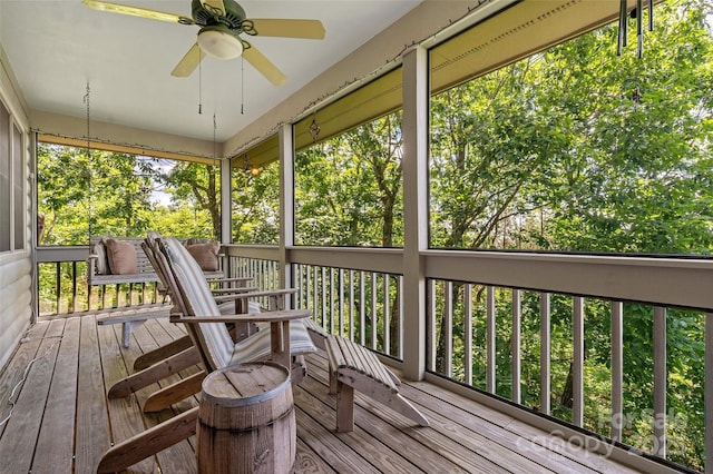62 Skyline Dr Unit 509-510, Old Fort, NC 28762 - sunroom with a ceiling fan