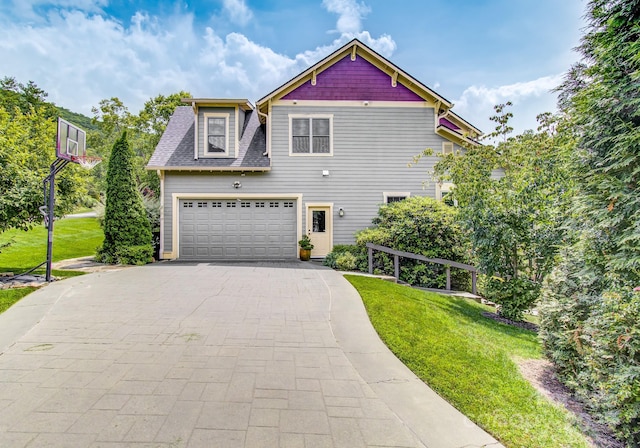 35 Village Pointe Ln, Asheville, NC 28803 - view of property exterior with a yard, driveway, and a shingled roof