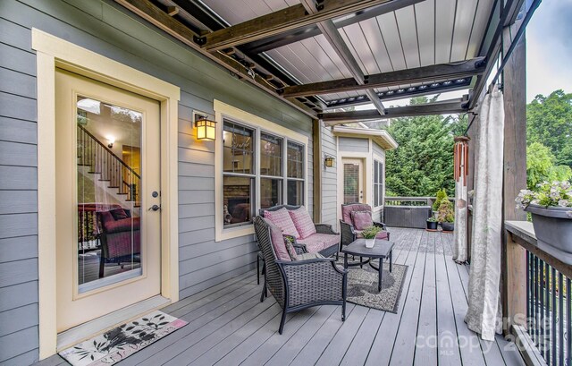 35 Village Pointe Ln, Asheville, NC 28803 - wooden deck with outdoor lounge area