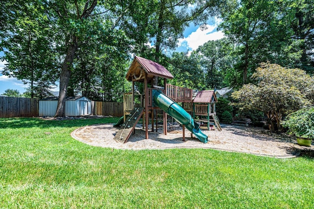 3889 Mattingly Dr, Hickory, NC 28602 - view of play area featuring a fenced backyard and a shed