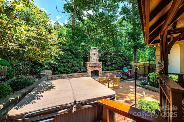 3889 Mattingly Dr, Hickory, NC 28602 - view of patio / terrace with an outdoor stone fireplace