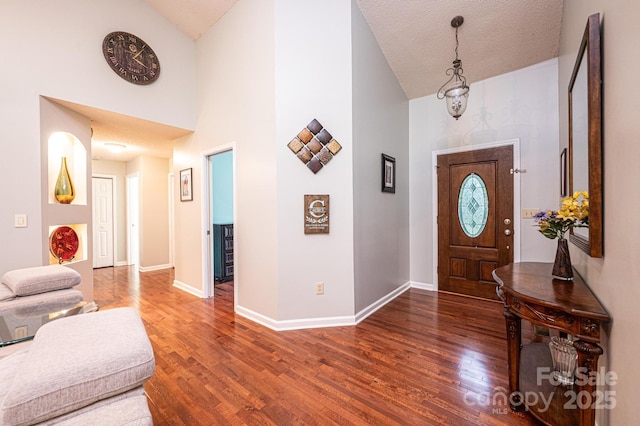 3889 Mattingly Dr, Hickory, NC 28602 - foyer with high vaulted ceiling, wood finished floors, and beverage cooler