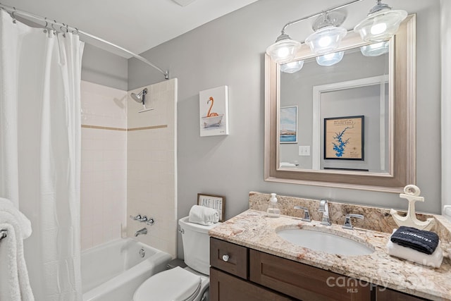21212 Rio Oro Dr, Cornelius, NC 28031 - full bathroom featuring vanity and shower / tub combo with curtain