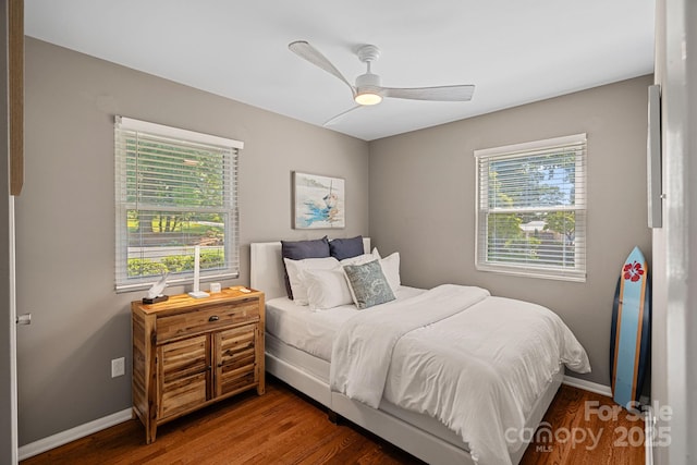 21212 Rio Oro Dr, Cornelius, NC 28031 - bedroom with wood finished floors and ceiling fan