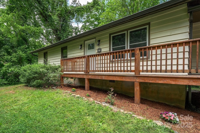 24 Arco Rd, Asheville, NC 28805 - wooden terrace featuring a yard