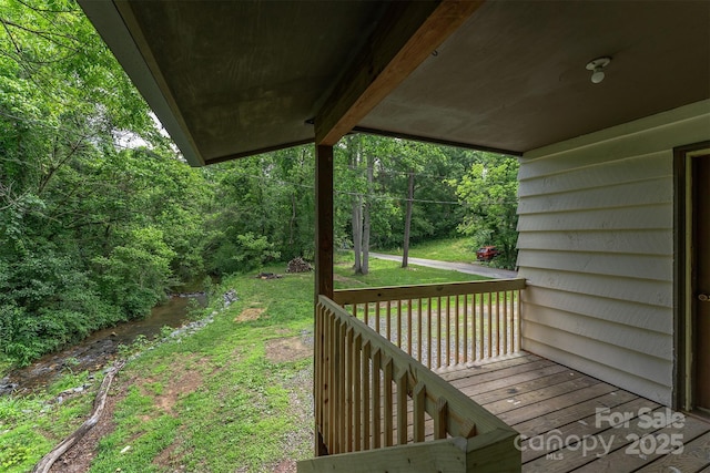24 Arco Rd, Asheville, NC 28805 - wooden deck with a lawn