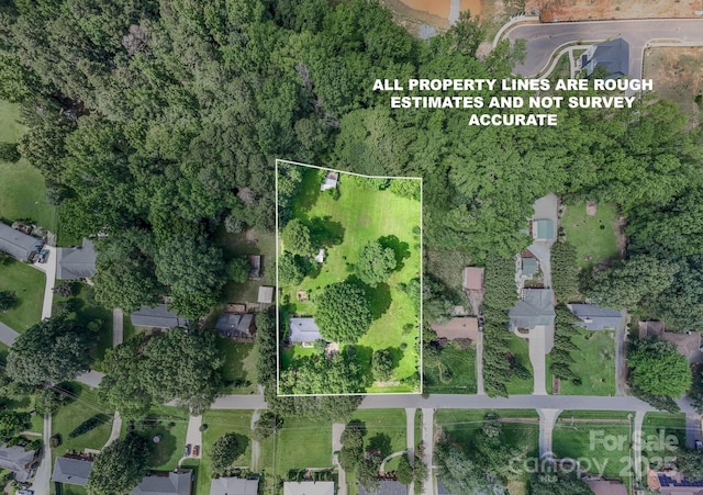 2008 Kimway Dr, Matthews, NC 28105 - aerial view of property and surrounding area featuring property parcel outlined