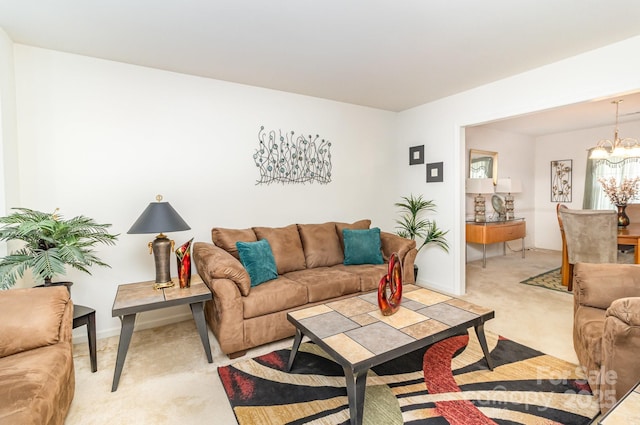 6619 Bittinger Ct, Charlotte, NC 28216 - living room featuring light colored carpet and a chandelier