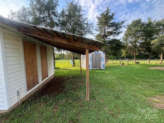 22987 Alonzo Rd, Oakboro, NC 28129 - view of green lawn with a shed